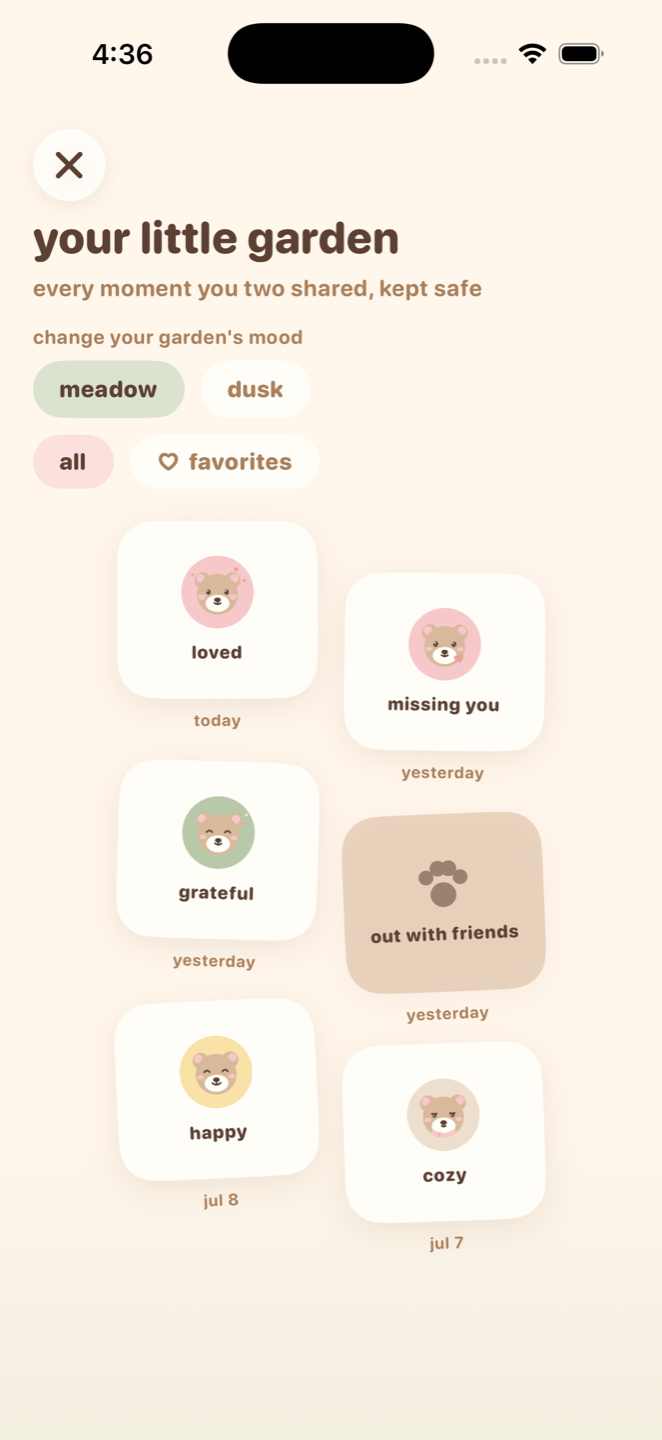 the clove garden, full of tiny keepsakes the two of you made together